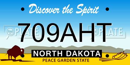 709AHT North Dakota License Plate