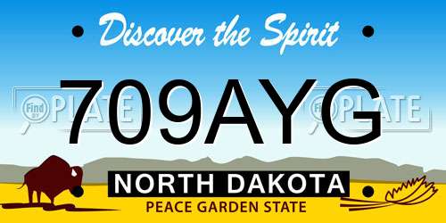 709AYG North Dakota License Plate