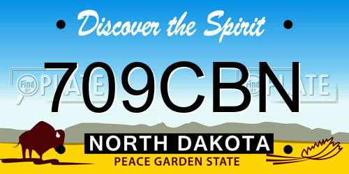 709CBN North Dakota License Plate