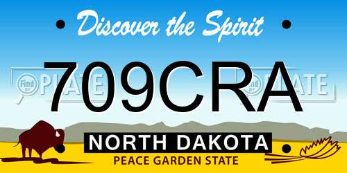 709CRA North Dakota License Plate