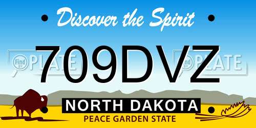 709DVZ North Dakota License Plate