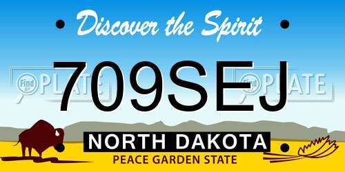 709SEJ North Dakota License Plate