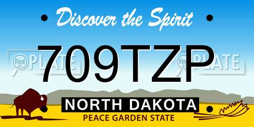 709TZP North Dakota License Plate
