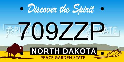 709ZZP North Dakota License Plate