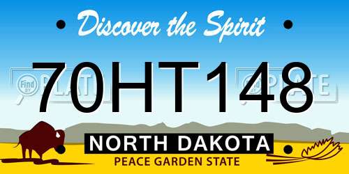 70HT148 North Dakota License Plate