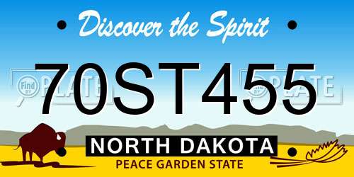 70ST455 North Dakota License Plate