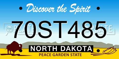 70ST485 North Dakota License Plate
