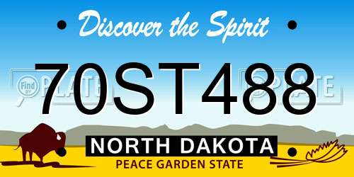 70ST488 North Dakota License Plate