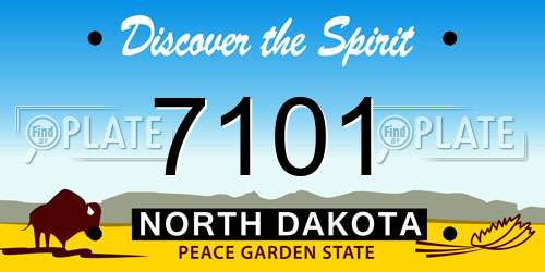 7101 North Dakota License Plate