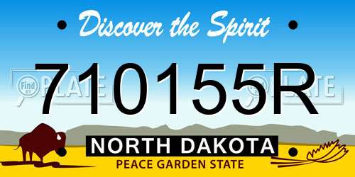 710155R North Dakota License Plate