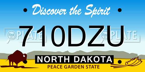 710DZU North Dakota License Plate