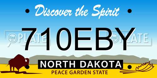 710EBY North Dakota License Plate