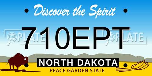 710EPT North Dakota License Plate