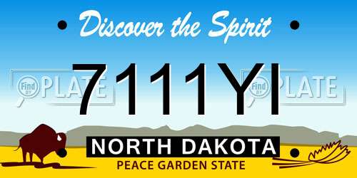 7111YI North Dakota License Plate