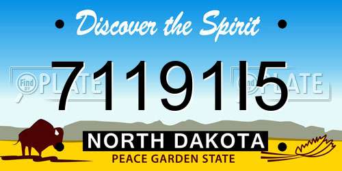 71191I5 North Dakota License Plate