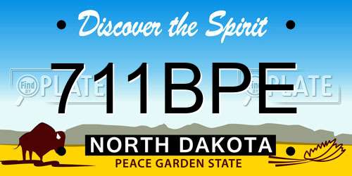 711BPE North Dakota License Plate