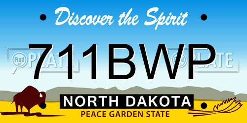 711BWP North Dakota License Plate