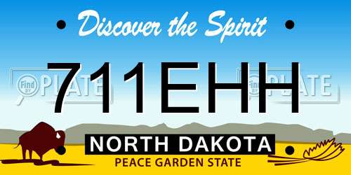 711EHH North Dakota License Plate
