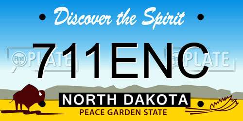 711ENC North Dakota License Plate