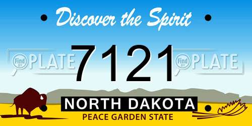 7121 North Dakota License Plate