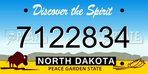 7122834 North Dakota License Plate