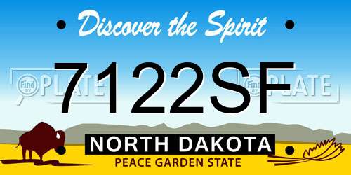 7122SF North Dakota License Plate