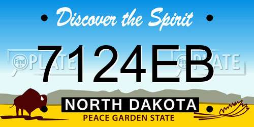 7124EB North Dakota License Plate