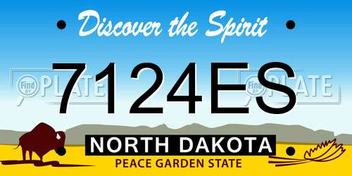 7124ES North Dakota License Plate