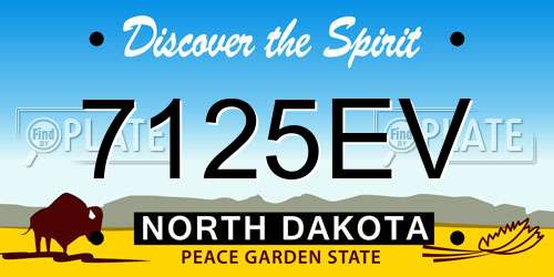7125EV North Dakota License Plate