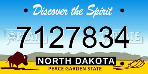 7127834 North Dakota License Plate