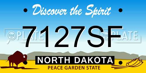 7127SF North Dakota License Plate