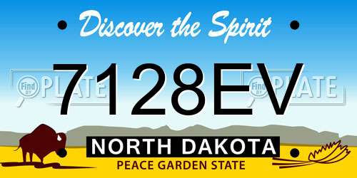 7128EV North Dakota License Plate