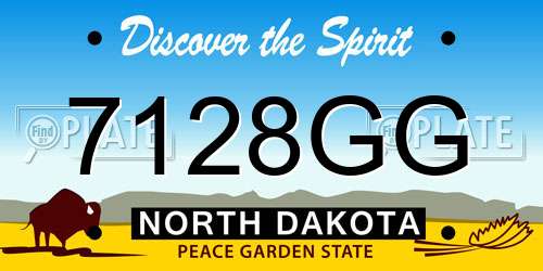7128GG North Dakota License Plate
