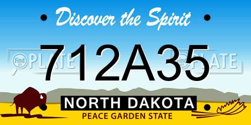 712A35 North Dakota License Plate