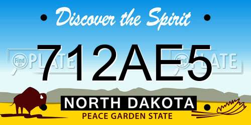 712AE5 North Dakota License Plate