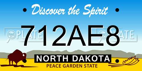 712AE8 North Dakota License Plate