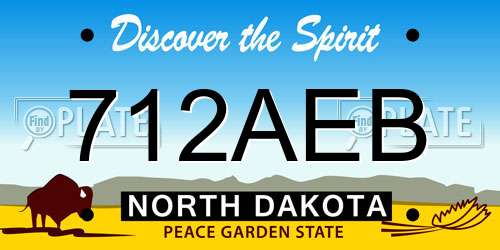 712AEB North Dakota License Plate