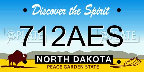 712AES North Dakota License Plate