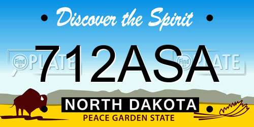 712ASA North Dakota License Plate