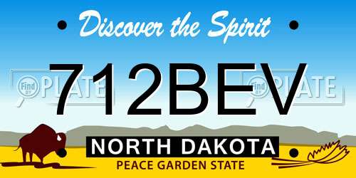 712BEV North Dakota License Plate