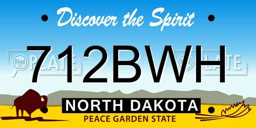 712BWH North Dakota License Plate
