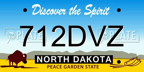 712DVZ North Dakota License Plate