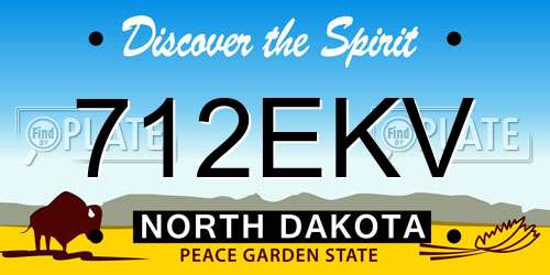 712EKV North Dakota License Plate