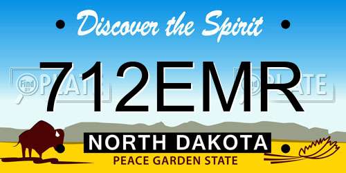 712EMR North Dakota License Plate