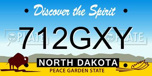 712GXY North Dakota License Plate