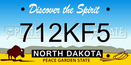 712KF5 North Dakota License Plate