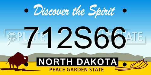 712S66 North Dakota License Plate