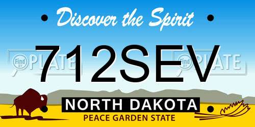 712SEV North Dakota License Plate