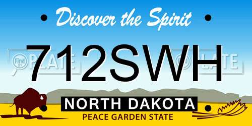 712SWH North Dakota License Plate