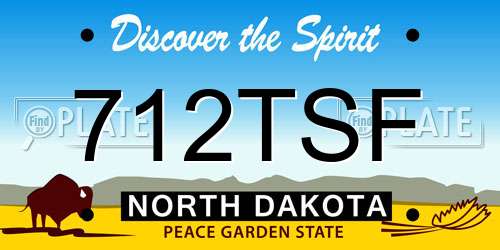 712TSF North Dakota License Plate